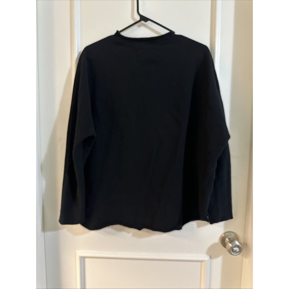 Frank & Eileen Women’s S Black Anna Long Sleeve Capelet Sweater Oversized - Picture 7 of 12